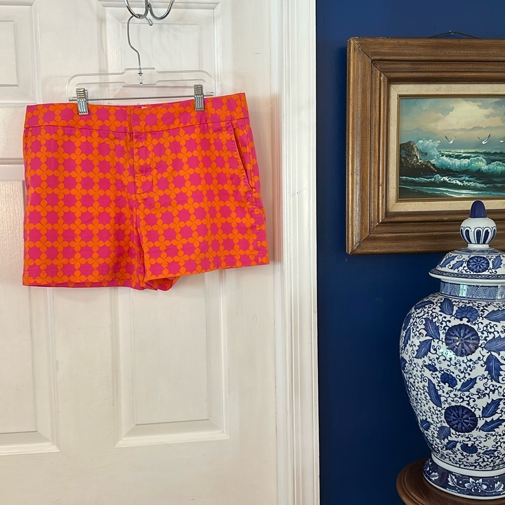 Women’s Sigrid Olsen Orange & Pink Cotton & Spandex Shorts Size 10